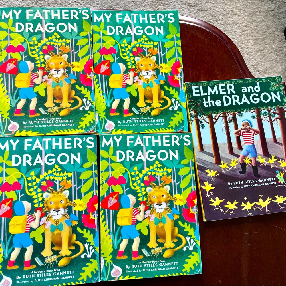 Set My Father’s Dragon & Elmer and the Dragon Series Chapter books Kids Teacher